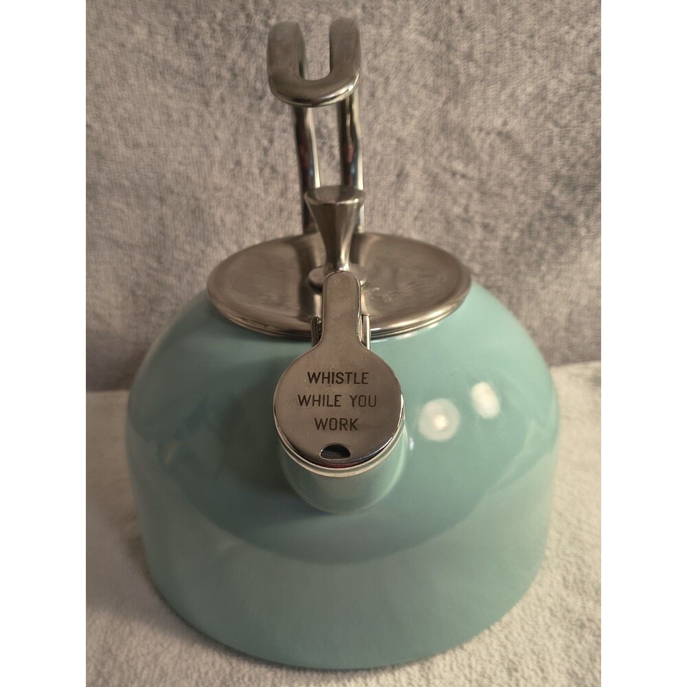 Kate Spade New York Lenox All Good Taste Turquoise Whistling Tea Kettle Mint